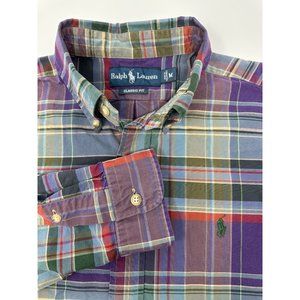 Ralph Lauren Classic Fit Mens  size Medium button down long sleeve multi color p